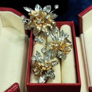 Corocraft vintage brooch & earrings